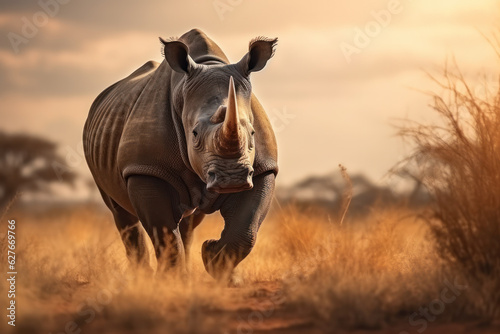 Rhino, Wildlife Photography, Generative AI