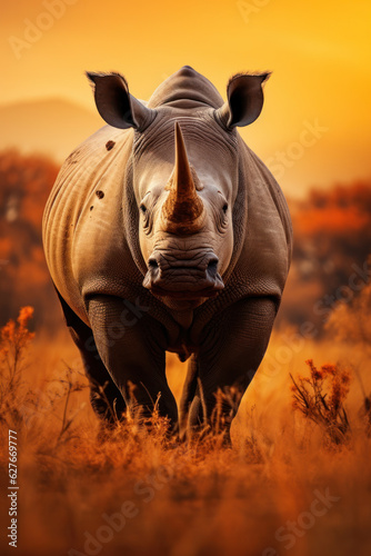 Rhino  Wildlife Photography  Generative AI