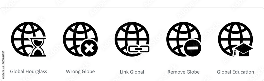 A set of 5 Internet icons as A set of 5 Internet icons as