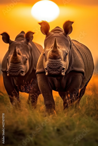 Rhino, Wildlife Photography, Generative AI