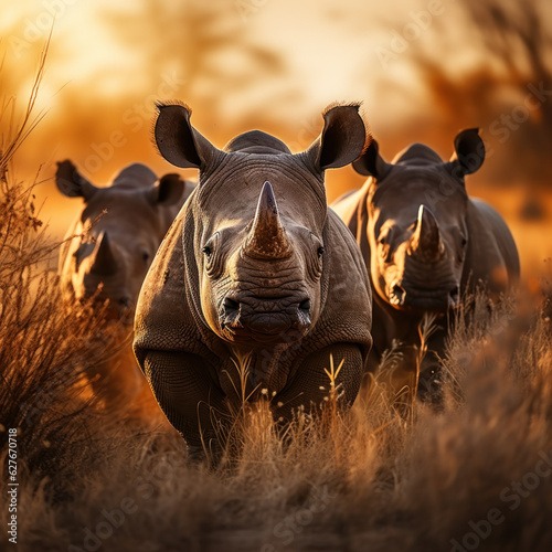 Rhino, Wildlife Photography, Generative AI © Vig