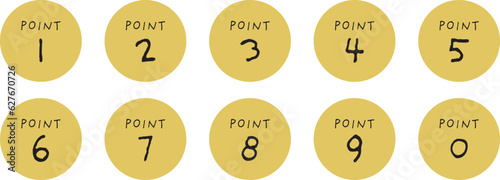 数字のあしらいセット　ポイント　POINT　手書き　ベクター