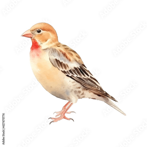 Red-billed Quelea watercolor paint 
