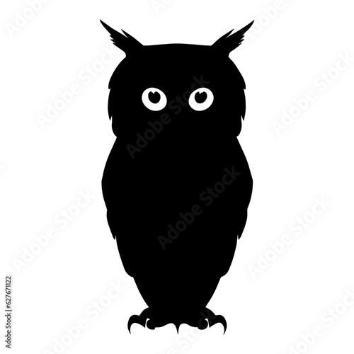 Halloween owl silhouette isolated. Vector illustration