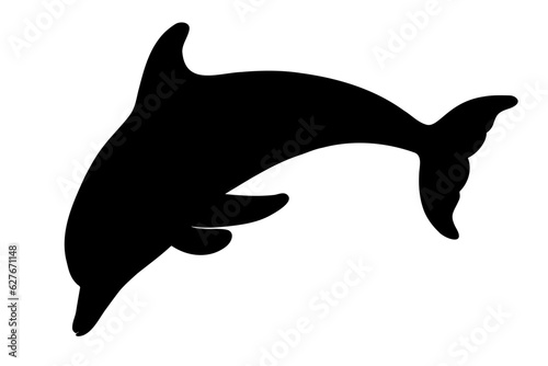 Dolphin silhouette isolated. Vector illustration
