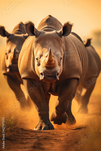 Rhino, Wildlife Photography, Generative AI