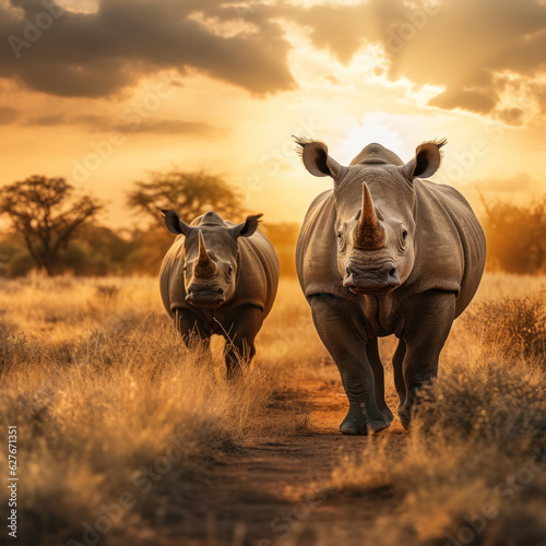 Rhino  Wildlife Photography  Generative AI