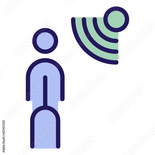 motion sensor icon, outline color icon style