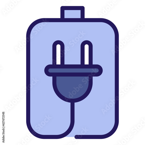 battery charge icon, outline color icon style