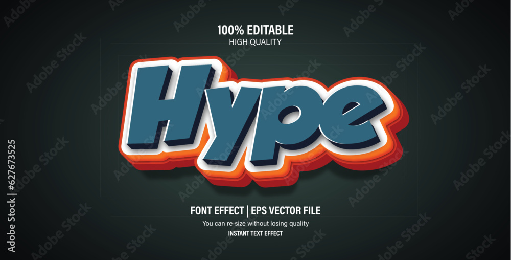 Editable hype 3d text effect.