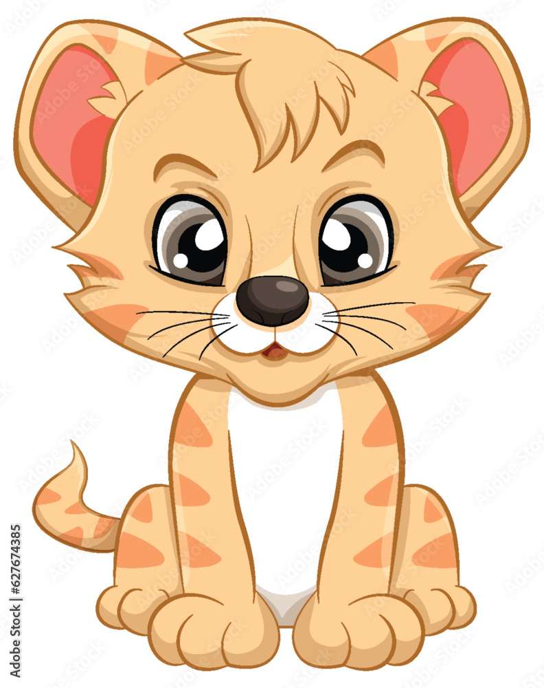 Adorable Baby Tiger Cartoon Character