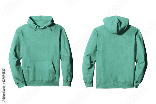 Teal Hoodie Front and Back View