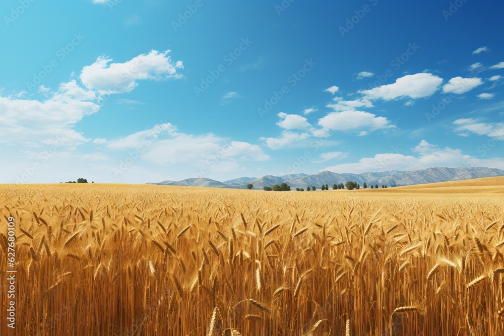 Whispers of a Wheat Field: Golden Color and the Sky is Blue, Generative AI