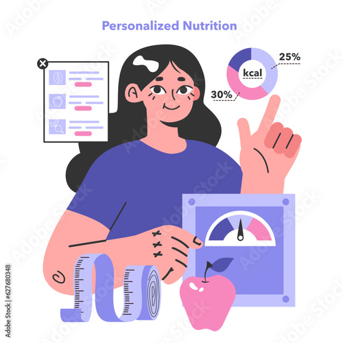 Personalized nutrition. Mindful and healthy diet, tailored for a patient.