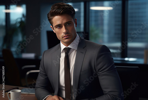 Wallpaper Mural A man in a suit in the office. AI generative. Torontodigital.ca