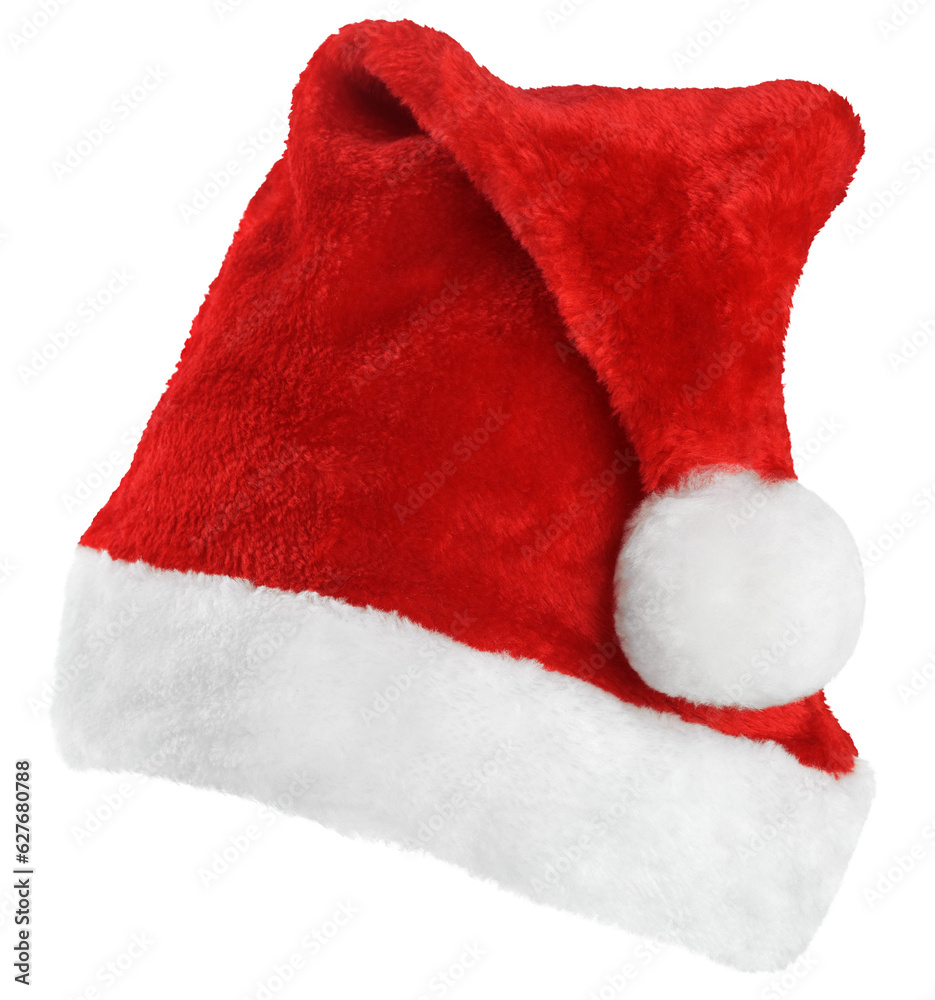 Santa Claus hat or Christmas red cap isolated on transparent background Santa Claus hat or Christmas red cap isolated on transparent background