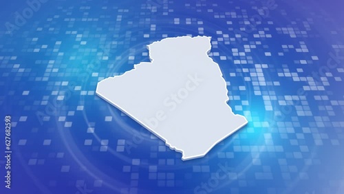 Algeria 3D Map on Minimal Background
 photo