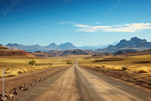 Vanishing Trails  A Poignant Image of an Empty Road Slowly Dissolving into the Distant Mysteries of the Desert Landscape Generative AI