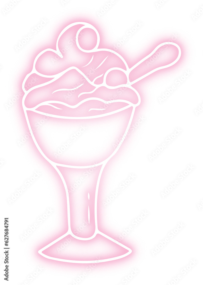 Set of dessert neon