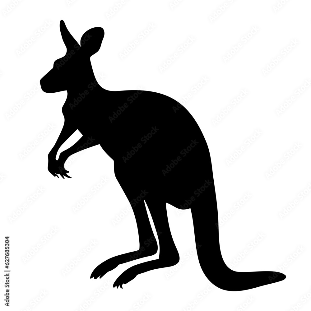 Fototapeta premium kangaroo standing silhouette. Vector illustration
