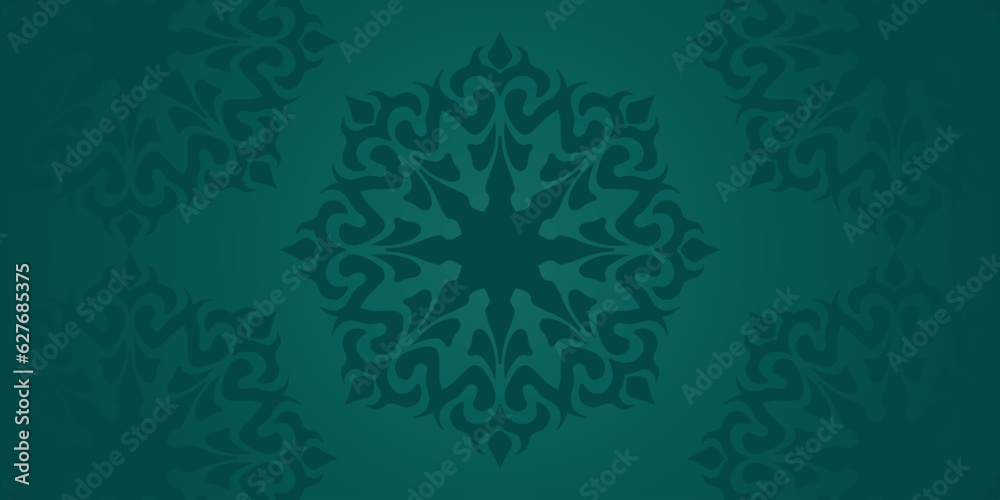 arabic motif green background	