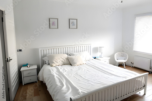 clean white room. Generative AI