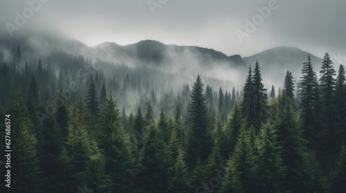 Mystic Forest Veiled in Fog © Andrii 