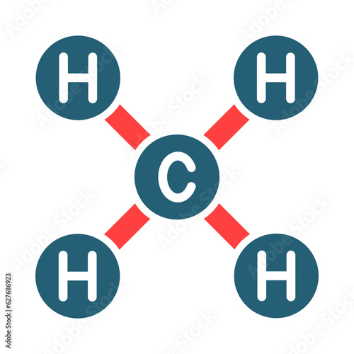 Methane Glyph Two Color Icon Design