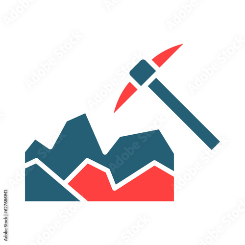 Mining Glyph Two Color Icon Design