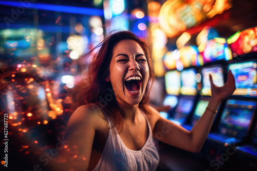 Winning Moment: Woman Rejoices at Mobile Casino