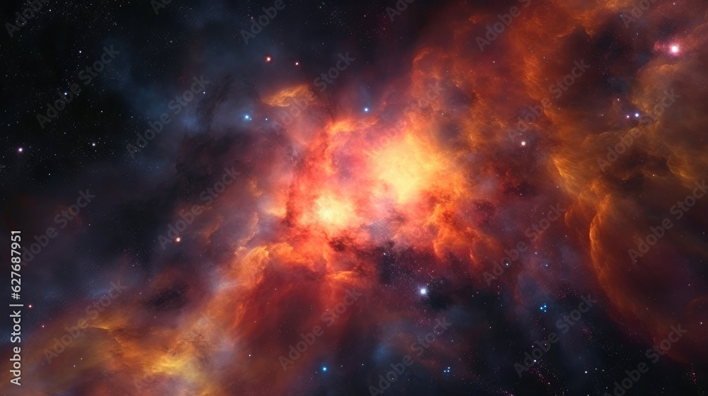 Cosmic Symphony: Vibrant Nebula Landscape