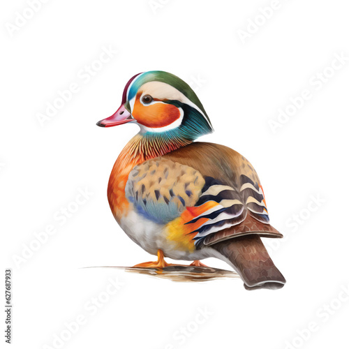 Mandarin Duck watercolor paint