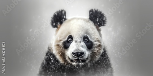 A beautiful view of panda bear. Generative AI.