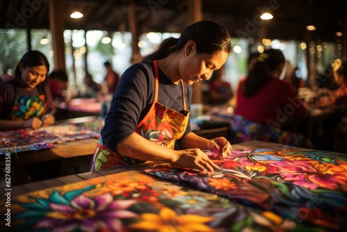 Vibrant Indonesian Batik Pattern Works  Generative AI