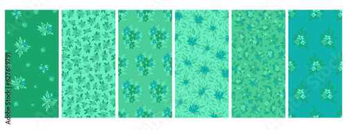 Trendy floral background with elegant small flowers on field for digital wallpaper and garment in liberty style ,ornate vector template