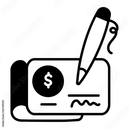 Signing Cheque 