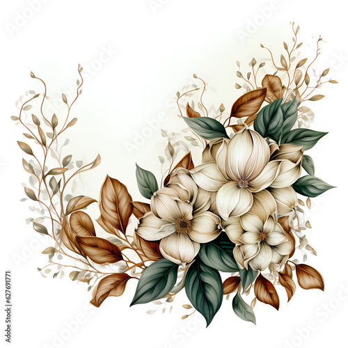 bouquet of flowers leaf decoration tulp Ai generated