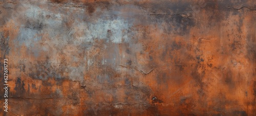 Grunge abstract rusty rust orange brown metal corten steel stone background wall texture banner (Generative Ai)