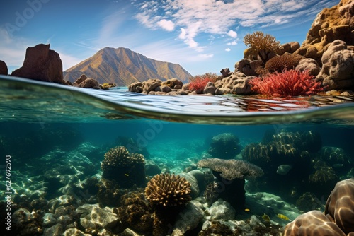 Stunning Indonesian Coral Reef, Generative AI © Shooting Star Std