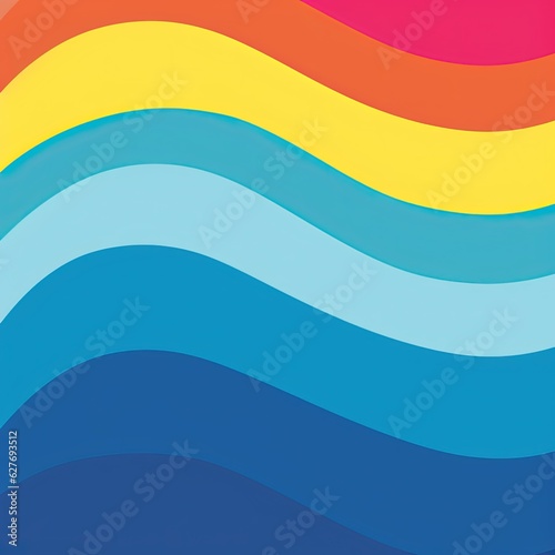 Abstract gradient color background with curved wavy lines. Vector illustration. generative ai