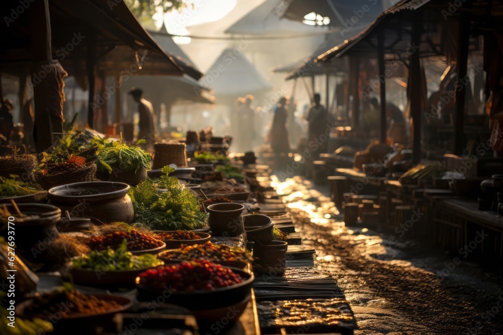 Traditional Indonesian Farmers Market, Generative AI Traditional Indonesian Farmers Market, Generative AI