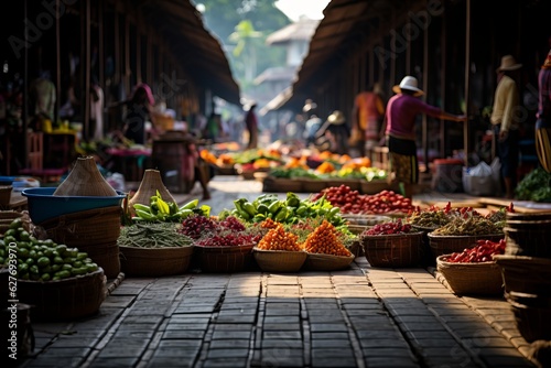 Traditional Indonesian Farmers Market  Generative AI 