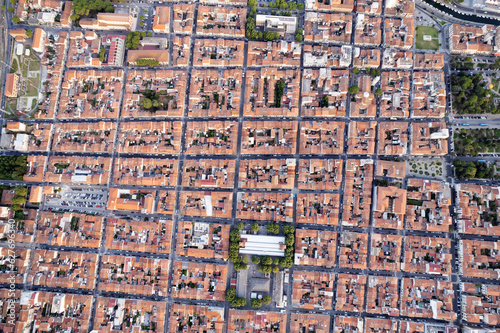 Aerial view of the urbanization of a city