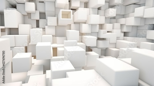 abstract digital background with white boxes, ai tools generated image