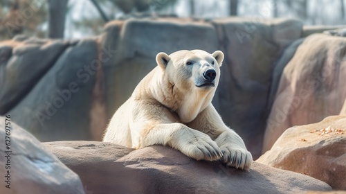 A beautiful view of polar bear. Generative AI. © joseduardo