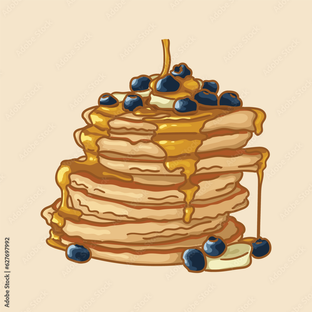 American pancakes. A popular breakfast. American pancakes. A popular breakfast.