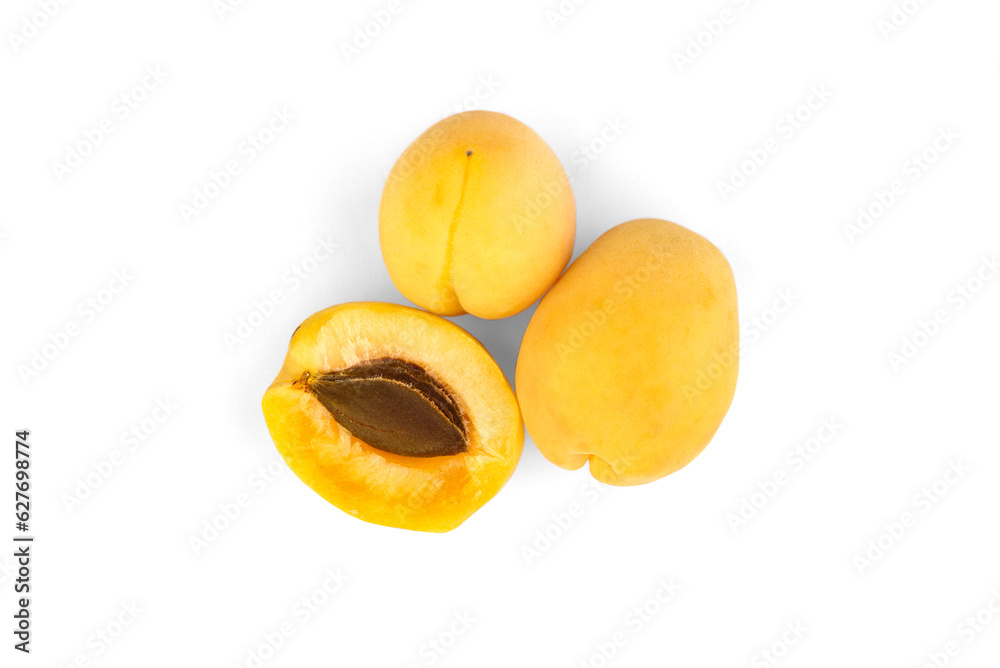 Apricot on a white background. Apricot on a white background.