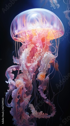 Radioactive jellyfishes in the sea, art © ME_Photography