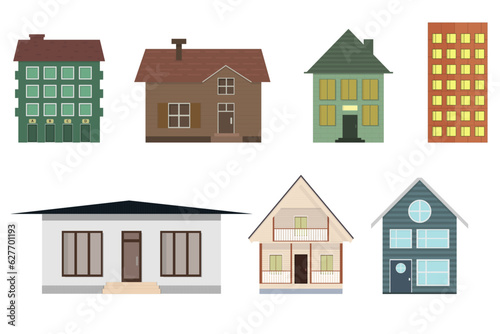 set of houses icons