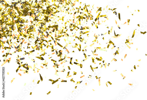 Golden confetti  party background. Vector illustration.